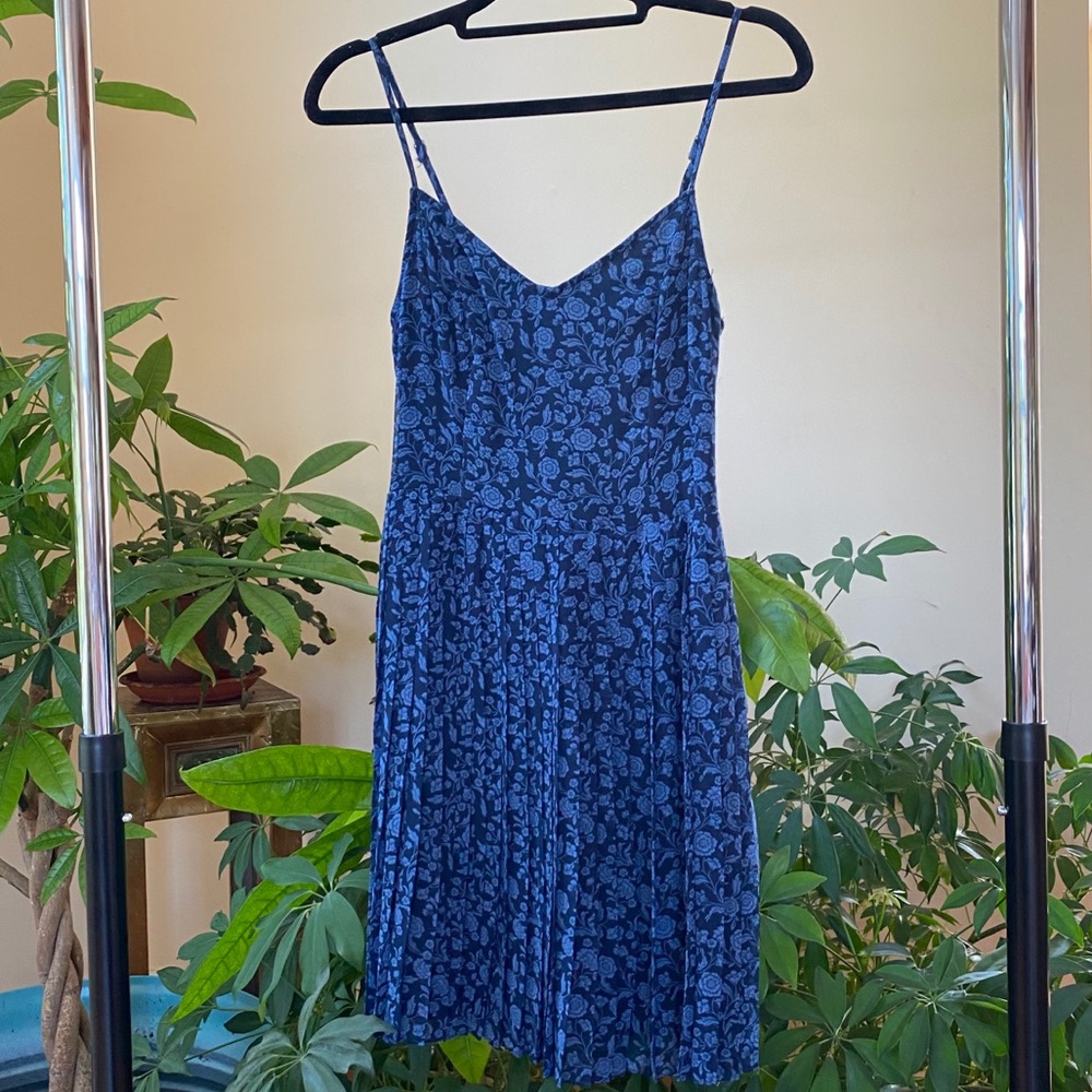 Hollister Blue and Black Floral Mini Dress